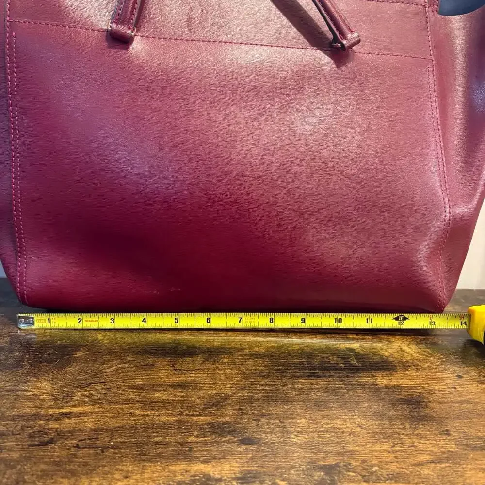 Tory Burch Parker Tote Imperial Garnet Leather Shoulder Bag